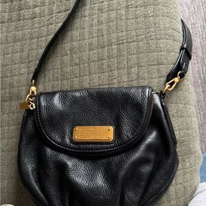 Marc Jacobs Black Crossbody Bag with Gold Hardware